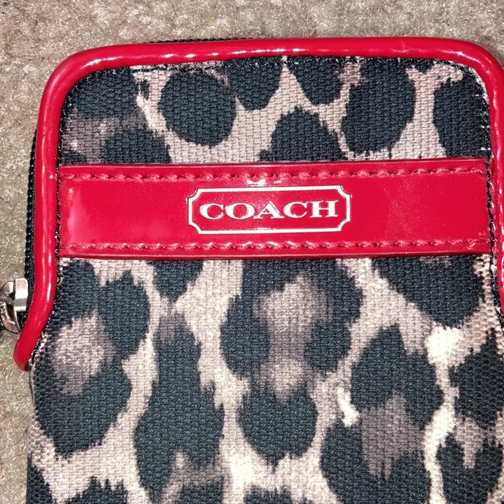 Snow Leopard COACH Wristlet/Phone Holder- IPhone mini